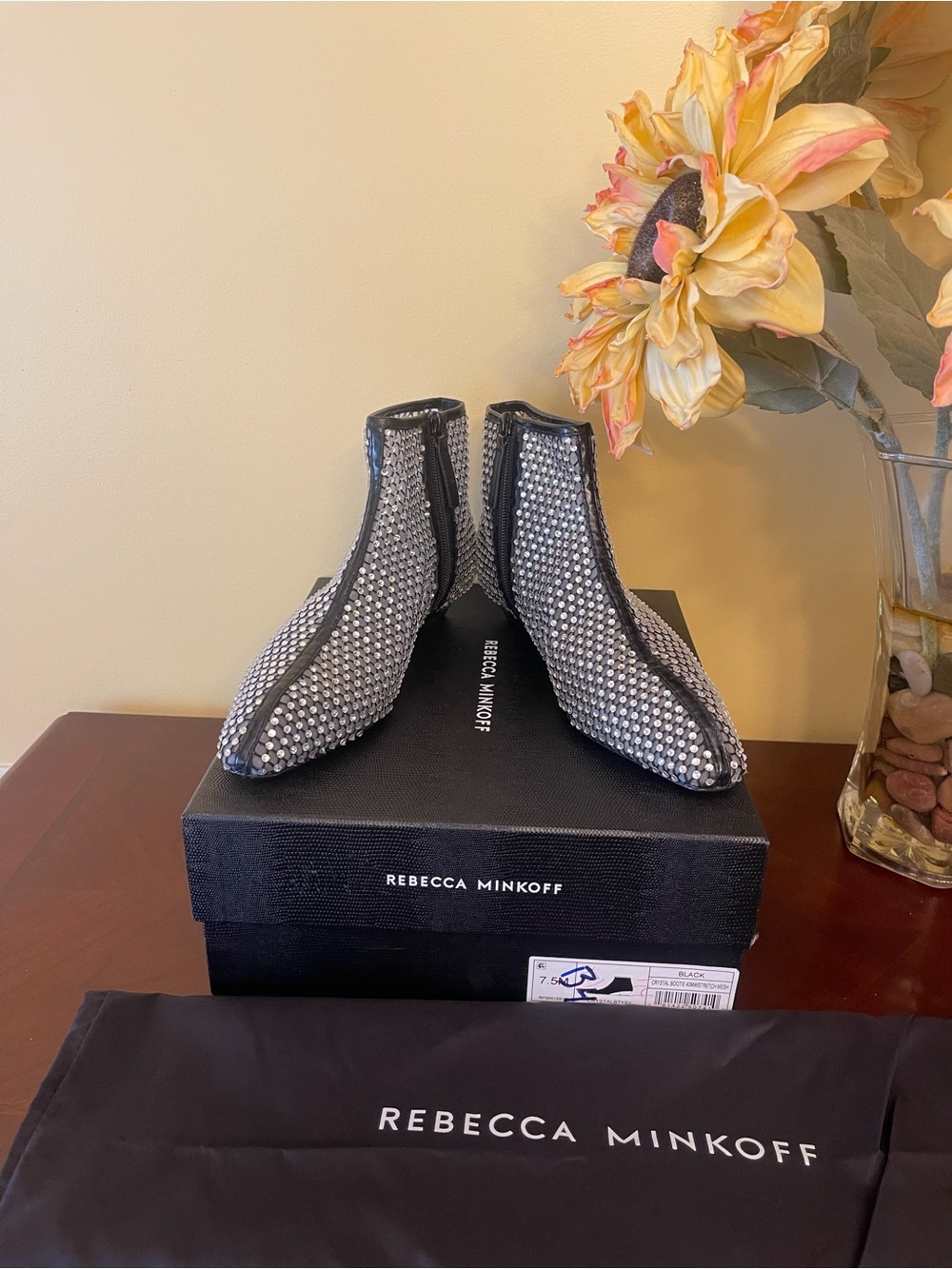 NWT Rebecca Minkoff Crystal Stretch Mesh Bootie